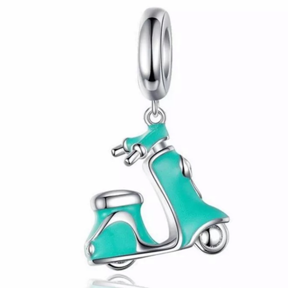 New. Blue Scooter Charm